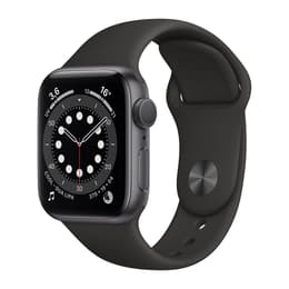 Apple Watch (Series 6) 2020 GPS + Cellular 44 mm - Aluminium Spacegrijs - Sportbandje Zwart