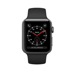 Apple Watch (Series 3) 2017 GPS + Cellular 42 mm - Aluminium Spacegrijs - Sportbandje Zwart