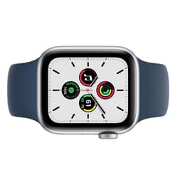 Apple Watch (Series 5) 2019 GPS 40 mm - Aluminium Zilver - Geweven sportbandje Blauw
