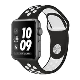 Apple Watch (Series 3) 2017 GPS 42 mm - Aluminium Spacegrijs - Nike sport armband Zwart/Wit