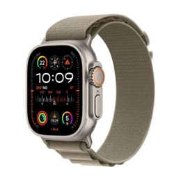 Apple Watch Ultra 2 (2023) GPS + Cellular 49 mm - Titanium Naturel titanium - Geweven sportbandje Goud