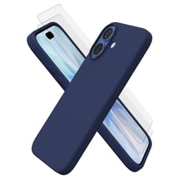 Hoesje iPhone 17 en 2 beschermende schermen - Silicone - Blauw