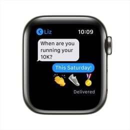 Apple Watch Series 7 (2021) - (band niet inbegrepen) - GPS + Cellular 41 mm - Grafiet Roestvrij staal