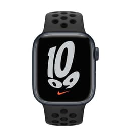 Apple Watch Series 7 (2021) GPS 41 mm - Aluminium Midnight - Sportbandje van Nike Zwart