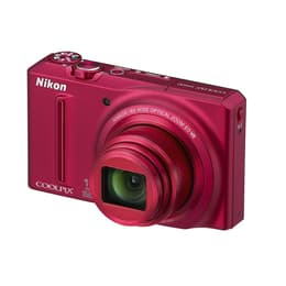 Compactcamera Coolpix S9100 - Rood + Nikon Nikkor 18x Wide Optical Zoom 25-450mm f/3.5-5.9 ED VR f/3.5-5.9