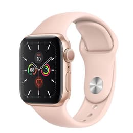 Apple Watch (Series 5) 2019 GPS 40 mm - Aluminium Goud - Sport armband Roze