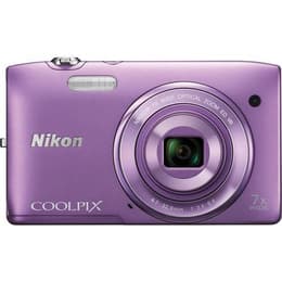 Compactcamera Coolpix S3500 - Paars + Nikon Nikkor Wide Optical Zoom ED VR 26-182 mm f/3.4-6.4 f/3.4-6.4