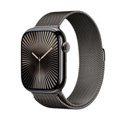 Apple Watch Series 10 (2024) GPS 46 mm - Aluminium Gitzwart - Milanees bandje Zwart