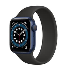 Apple Watch (Series 6) 2020 GPS + Cellular 44 mm - Aluminium Blauw - Sportbandje Zwart