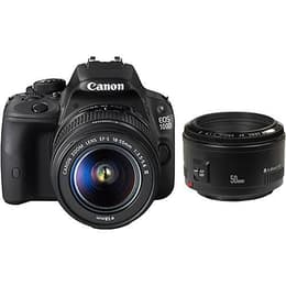Spiegelreflexcamera - Canon EOS 100D Zwart + Lens Canon Zoom Lens EF-S 18-55mm f/3.5-5.6 IS II + EF 50mm f/1.8 II