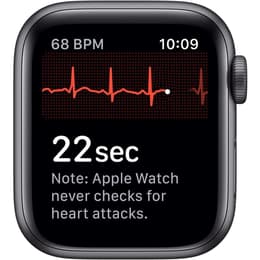 Apple Watch (Series 5) 2019 GPS + Cellular 44 mm - Roestvrij staal Spacegrijs - Milanees bandje Zwart