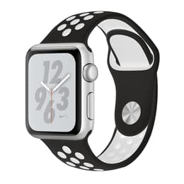Apple Watch (Series 4) 2018 GPS 40 mm - Aluminium Zilver - Nike sport armband Zwart/Wit
