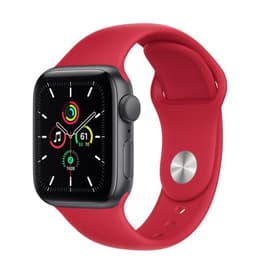 Apple Watch (Series 5) 2019 GPS 44 mm - Aluminium Grijs - Sportbandje Rood