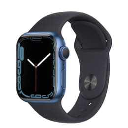 Apple Watch (Series 7) 2021 GPS + Cellular 41 mm - Aluminium Blauw - Sportbandje Blauw