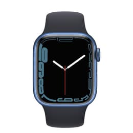 Apple Watch Series 7 (2021) GPS + Cellular 41 mm - Aluminium Blauw - Sportbandje Zwart
