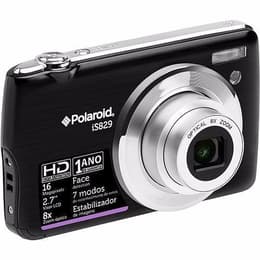 Compactcamera IS829 - Zwart/Zilver + Polaroid 8X Optical Zoom Lens f/3-5.5