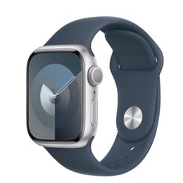 Apple Watch () 2023 GPS + Cellular 41 mm - Aluminium Zilver - Sportbandje Blauw