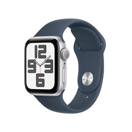 Apple Watch Series 9 (2023) GPS + Cellular 41 mm - Aluminium Zilver - Sportbandje Blauw