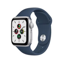 Apple Watch Series 9 (2023) GPS + Cellular 41 mm - Aluminium Zilver - Sportbandje Blauw