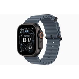 Apple Watch (2025) GPS + Cellular 49 mm - Titanium Zwart - Ocean-bandje Blauw