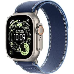 Apple Watch (2025) GPS + Cellular 49 mm - Titanium Naturel - Trail-bandje Blauw