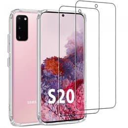 Hoesje Galaxy S20 en 2 beschermende schermen - TPU - Transparant