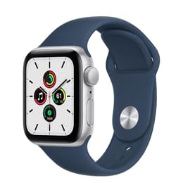 Apple Watch Series 6 (2020) GPS + Cellular 40 mm - Roestvrij staal Zilver - Sportbandje Blauw