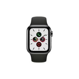 Apple Watch (Series 5) 2019 GPS 40 mm - Roestvrij staal Zwart - Sport armband Zwart
