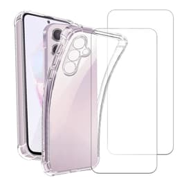 Hoesje Galaxy A05s en 2 beschermende schermen - TPU - Transparant