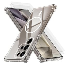 Hoesje Galaxy S24 Ultra en 2 beschermende schermen - TPU - Transparant