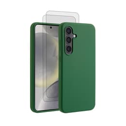 Hoesje Galaxy S24 en 2 beschermende schermen - Silicone - Groen
