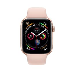 Apple Watch (Series 4) 2018 GPS + Cellular 40 mm - Roestvrij staal Goud - Geweven sportbandje Roze