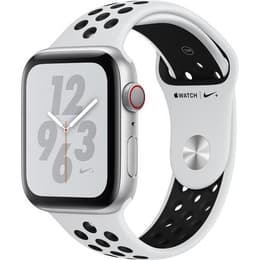 Apple Watch (Series 4) 2018 GPS + Cellular 44 mm - Aluminium Zilver - Nike sport armband Zilver