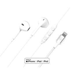 Ecouteurs Renforcés Lightning Télécommande/Micro Bouton Blanc + Garantie à vie Force Play Oordopjes - Bluetooth Geluidsdemper