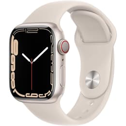 Apple Watch (Series 7) 2021 GPS + Cellular 41 mm - Aluminium Sterrenlicht - Sportbandje Sterrenlicht