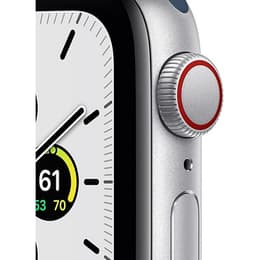 Apple Watch Series SE 2 (2022) GPS 44 mm - Aluminium Zilver - Sportbandje Blauw