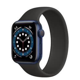 Apple Watch (Series 6) 2020 GPS 44 mm - Blauw - Sport armband Zwart
