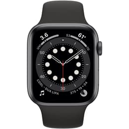 Apple Watch (Series 6) 2020 GPS + Cellular 44 mm - Aluminium Spacegrijs - Sport armband Zwart
