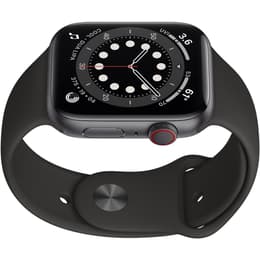 Apple Watch (Series 6) 2020 GPS + Cellular 44 mm - Aluminium Spacegrijs - Sport armband Zwart
