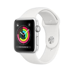 Apple Watch (Series 3) 2017 GPS + Cellular 38 mm - Aluminium Zilver - Sportbandje Wit