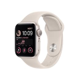 Apple Watch (Series SE) 2022 GPS 40 mm - Aluminium Grijs - Sportbandje Wit