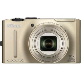 Compact - Nikon Coolpix S8100 - Goud + Nikon Nikkor 10X Wide Optical Zoom ED VR 30-300mm f/3.5-5.6