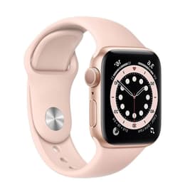 Apple Watch Series 6 (2020) GPS 44 mm - Aluminium Goud - Sportbandje Roze