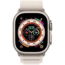 Apple Watch Ultra 2 (2023) GPS + Cellular 49 mm - Titanium Naturel titanium - Alpine-bandje Wit