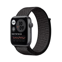 Apple Watch (Series 6) 2020 GPS + Cellular 44 mm - Roestvrij staal Spacegrijs - Geweven sportbandje Grijs