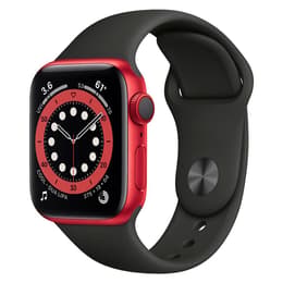 Apple Watch Series 6 (2020) GPS 40 mm - Aluminium Rood - Sportbandje Zwart