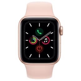 Apple Watch (Series 5) 2019 GPS + Cellular 40 mm - Roestvrij staal Goud - Sportbandje Roze