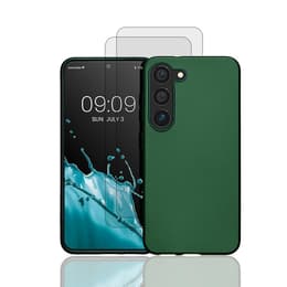 Hoesje Galaxy S23+ en 2 beschermende schermen - Silicone - Groen