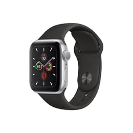 Apple Watch Series 5 (2019) GPS + Cellular 44 mm - Aluminium Zilver - Sportbandje Zwart