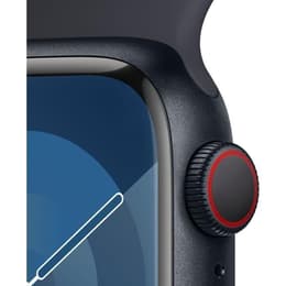 Apple Watch Series 9 (2023) GPS + Cellular 45 mm - Aluminium Midnight - Sportbandje Zwart
